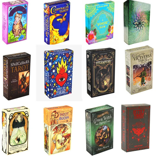 HOT 400 Style Tarot Cards Oracle Golden Art Nouveau The Green Witch Universal Celtic Thelema Steampunk Tarot Board Deck Games