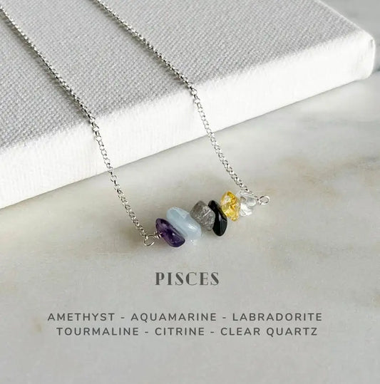Pisces necklace pure crystal Zodiac horoscope jewelry